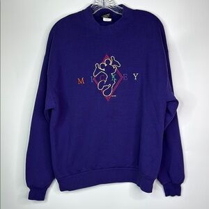 Vintage Mickey Purple Crewneck Sweatshirt Large